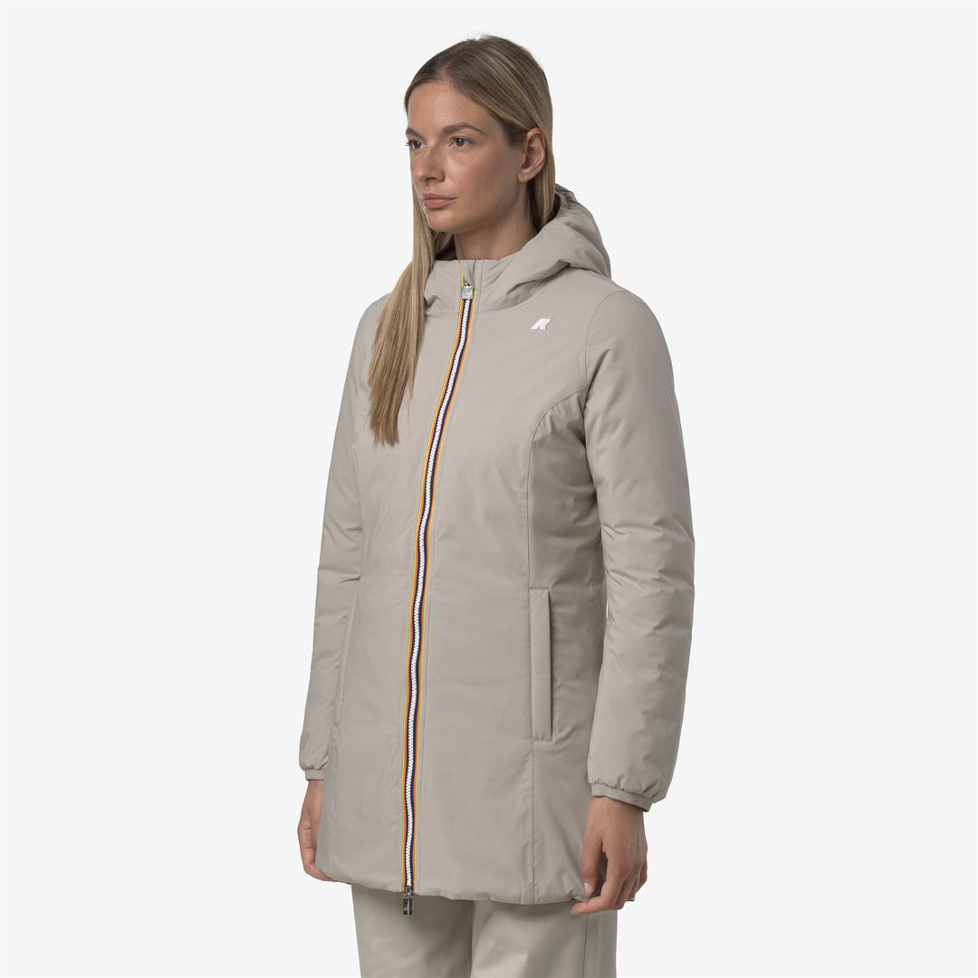 Chaqueta reversible aislante beige de 3/4 de largo para mujer main