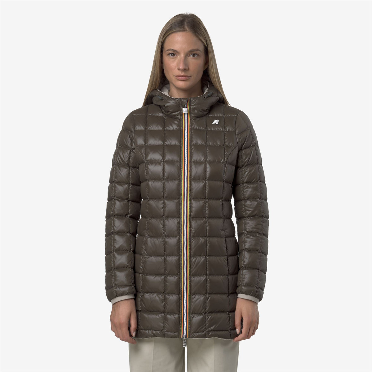 Jackets_WOMAN_DENISE ST THERMO DOUBLE_3/4 Length_Beige Cashmere - Black Olive - Commercial 7