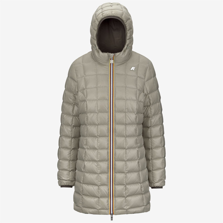 Chaqueta de plumón reversible para mujer color oliva negro para clima frío 2