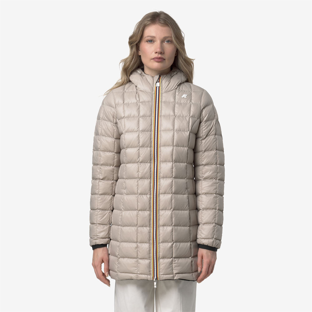 Black women's Reversible 3/4 Length Thermo Jacket with Down Padding 02