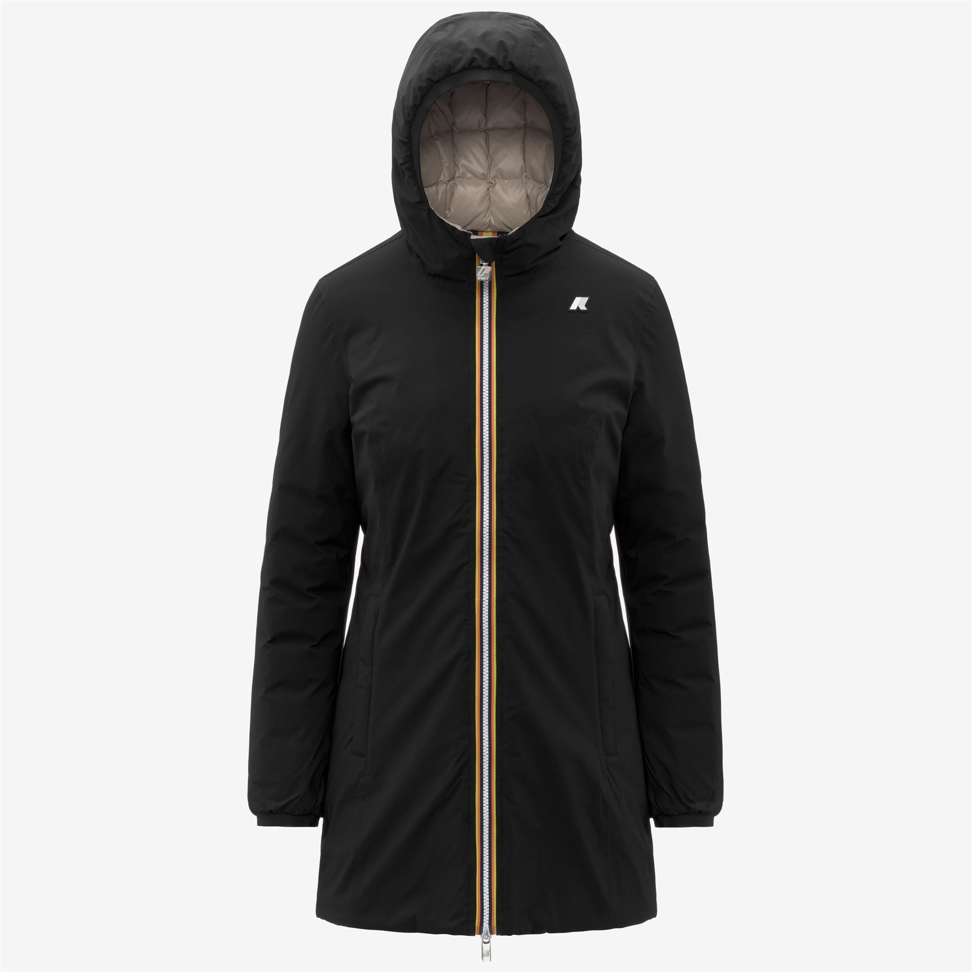 Jackets_WOMAN_DENISE ST THERMO DOUBLE_3/4 Length_Black Pure - Beige Cashmere - Commercial 1