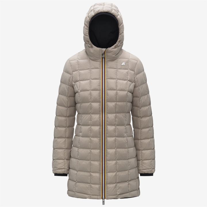 Chaqueta térmica reversible 3/4 para mujer, negra, con relleno de plumón 2