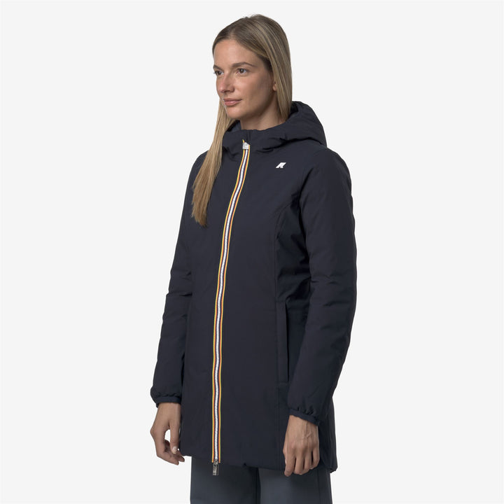 Chaqueta reversible azul de 3/4 para mujer con aislamiento PrimaLoft 5