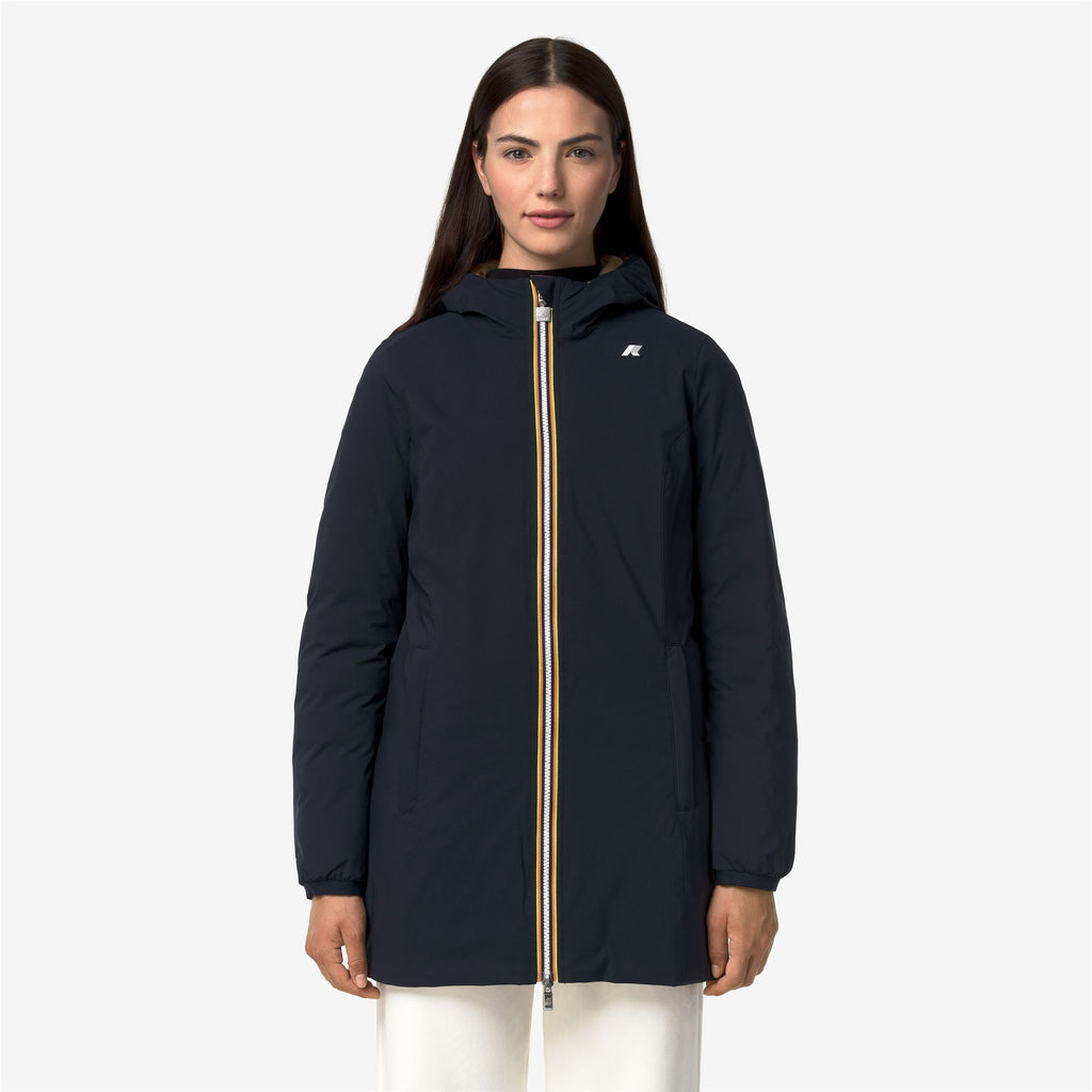 Jackets_Woman_DENISE ST THERMO DOUBLE_3/4 Length_Blue Depth - Beige Khaki - Commercial 4