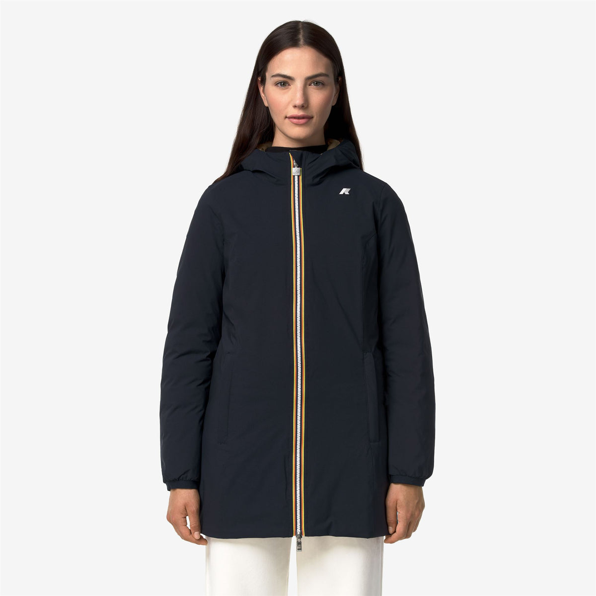 Jackets_Woman_DENISE ST THERMO DOUBLE_3/4 Length_Blue Depth - Beige Khaki - Commercial 4