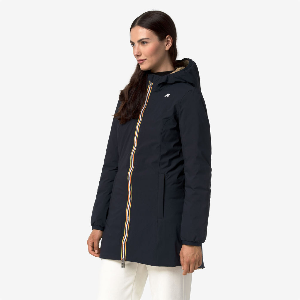 Jackets_Woman_DENISE ST THERMO DOUBLE_3/4 Length_Blue Depth - Beige Khaki - Commercial 5