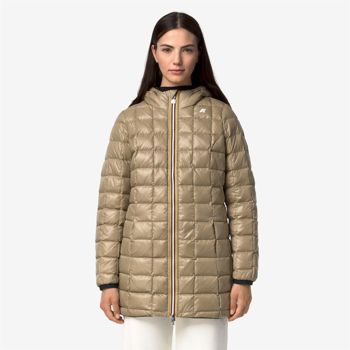 Jackets_Woman_DENISE ST THERMO DOUBLE_3/4 Length_Blue Depth - Beige Khaki - Commercial 3
