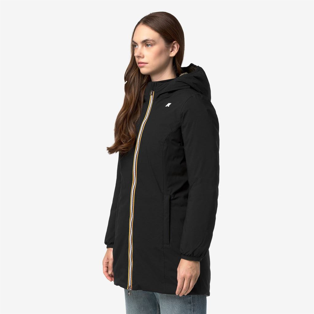 Jackets_Woman_DENISE ST THERMO DOUBLE_3/4 Length_Black Pure - Green Army - Commercial 5