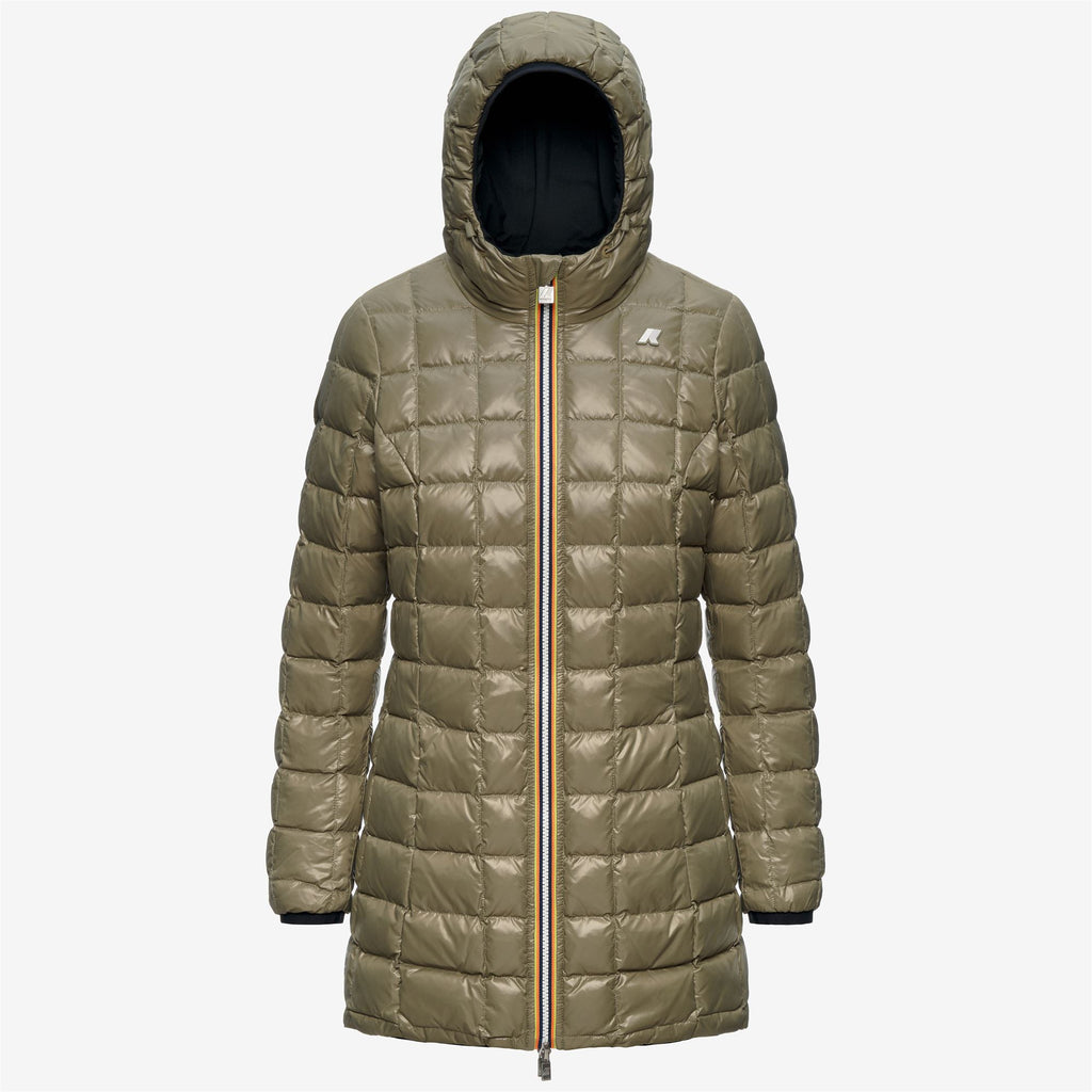 Jackets_Woman_DENISE ST THERMO DOUBLE_3/4 Length_Black Pure - Green Army - Commercial 2
