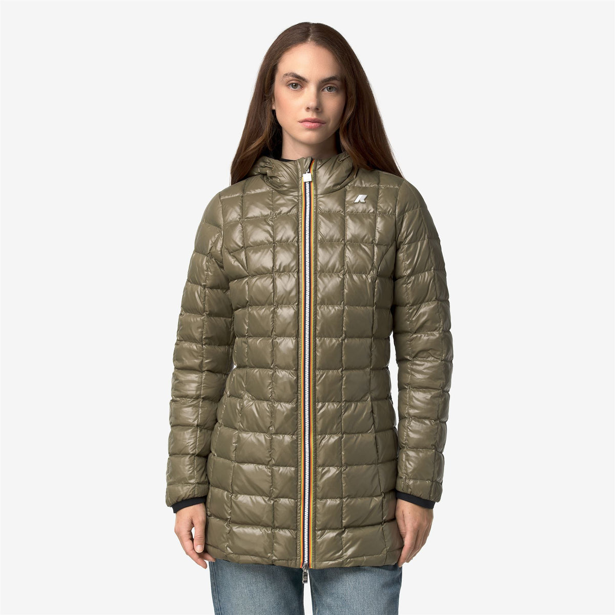 Jackets_Woman_DENISE ST THERMO DOUBLE_3/4 Length_Black Pure - Green Army - Commercial 3