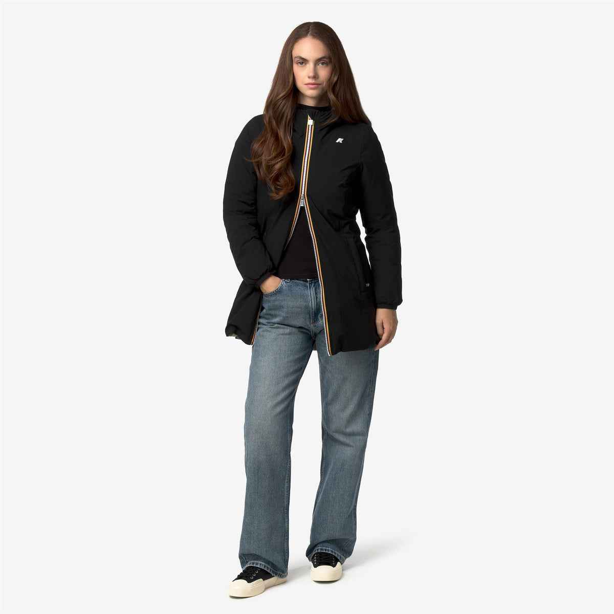 Jackets_Woman_DENISE ST THERMO DOUBLE_3/4 Length_Black Pure - Green Army - Commercial 7