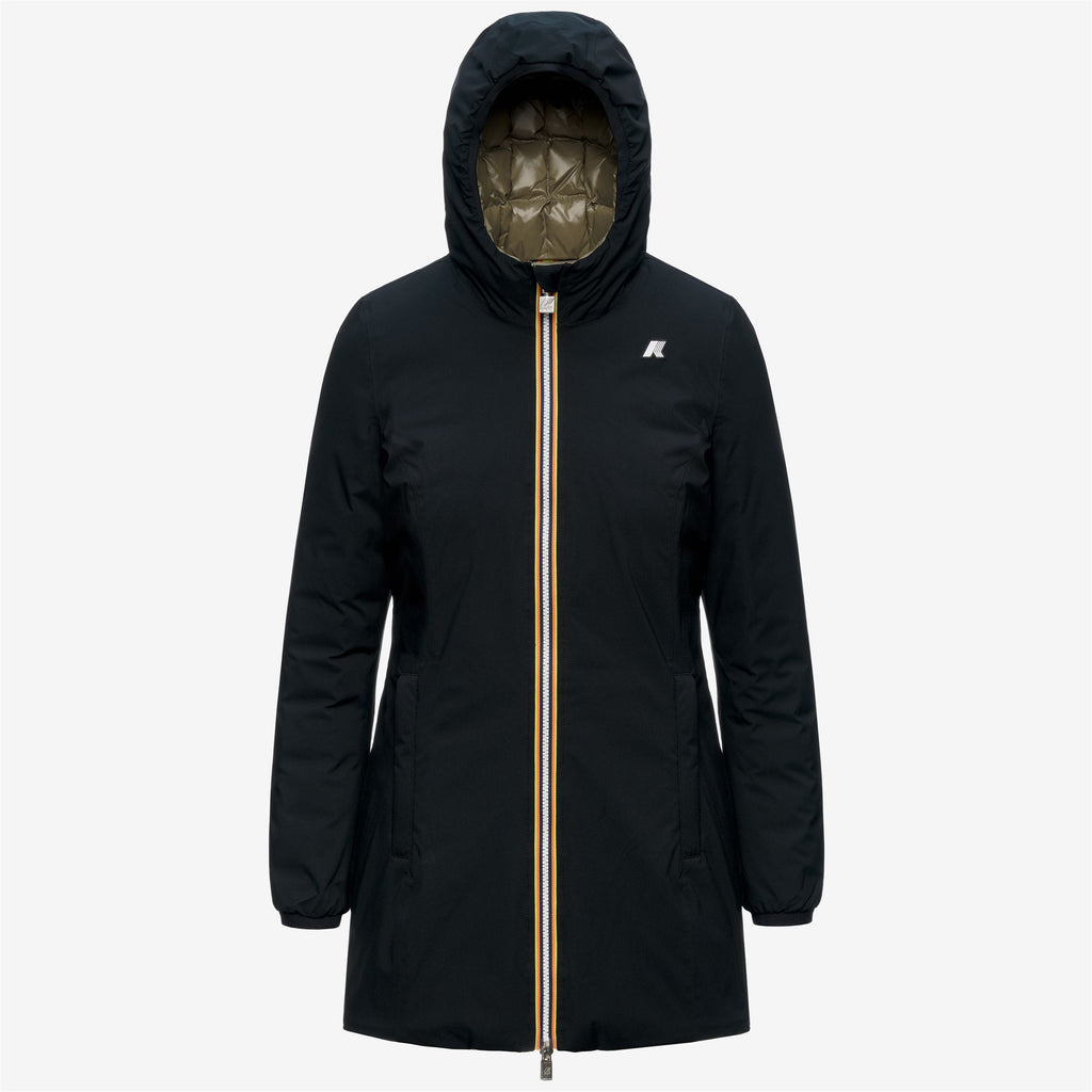 Jackets_Woman_DENISE ST THERMO DOUBLE_3/4 Length_Black Pure - Green Army - Commercial 1