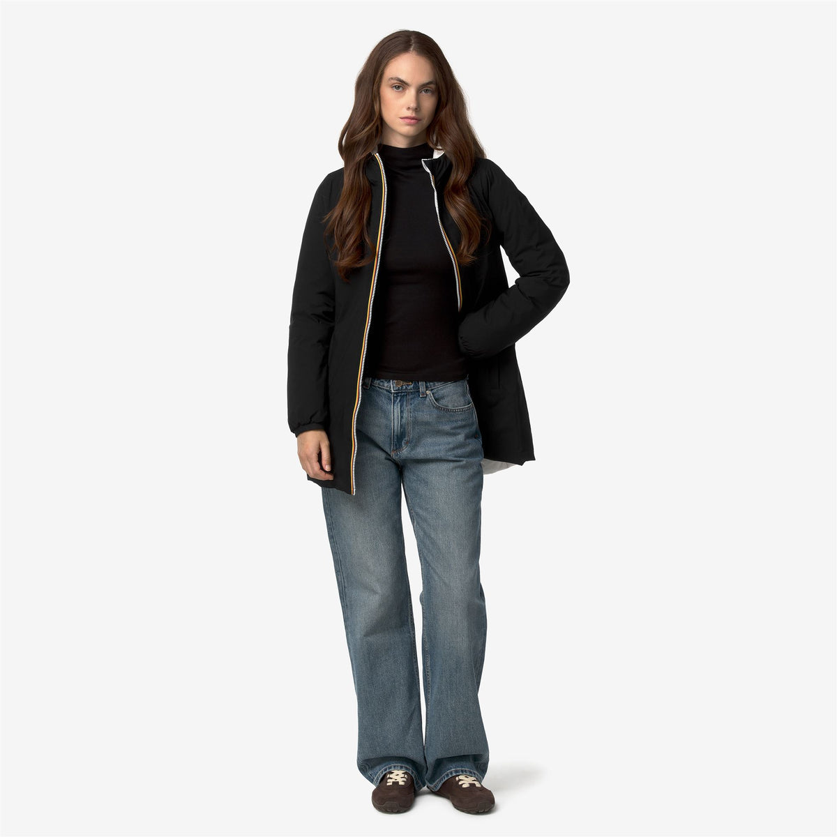 Jackets_Woman_DENISE ST THERMO DOUBLE_3/4 Length_Black Pure - White Natural - Commercial 7