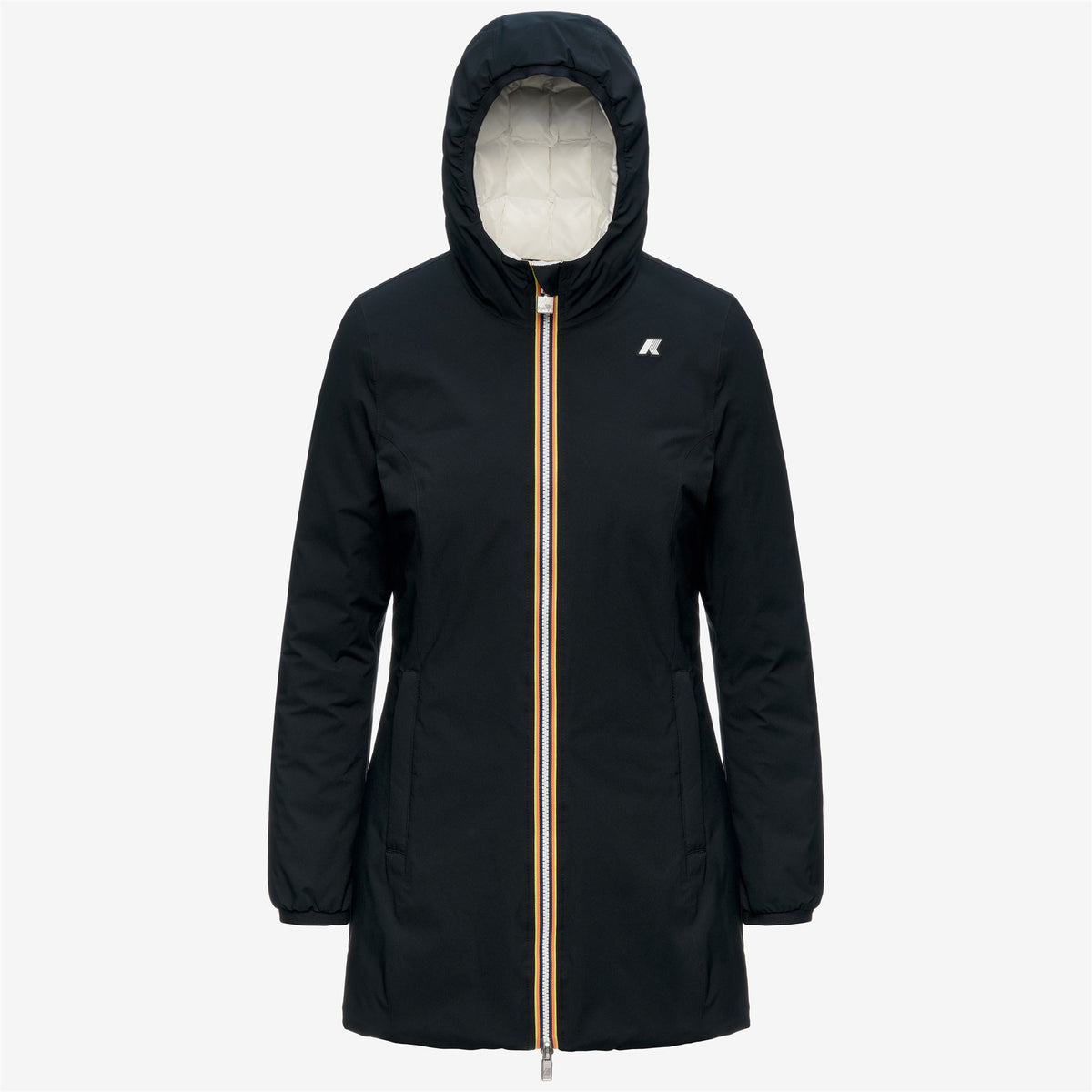 Jackets_Woman_DENISE ST THERMO DOUBLE_3/4 Length_Black Pure - White Natural - Commercial 1
