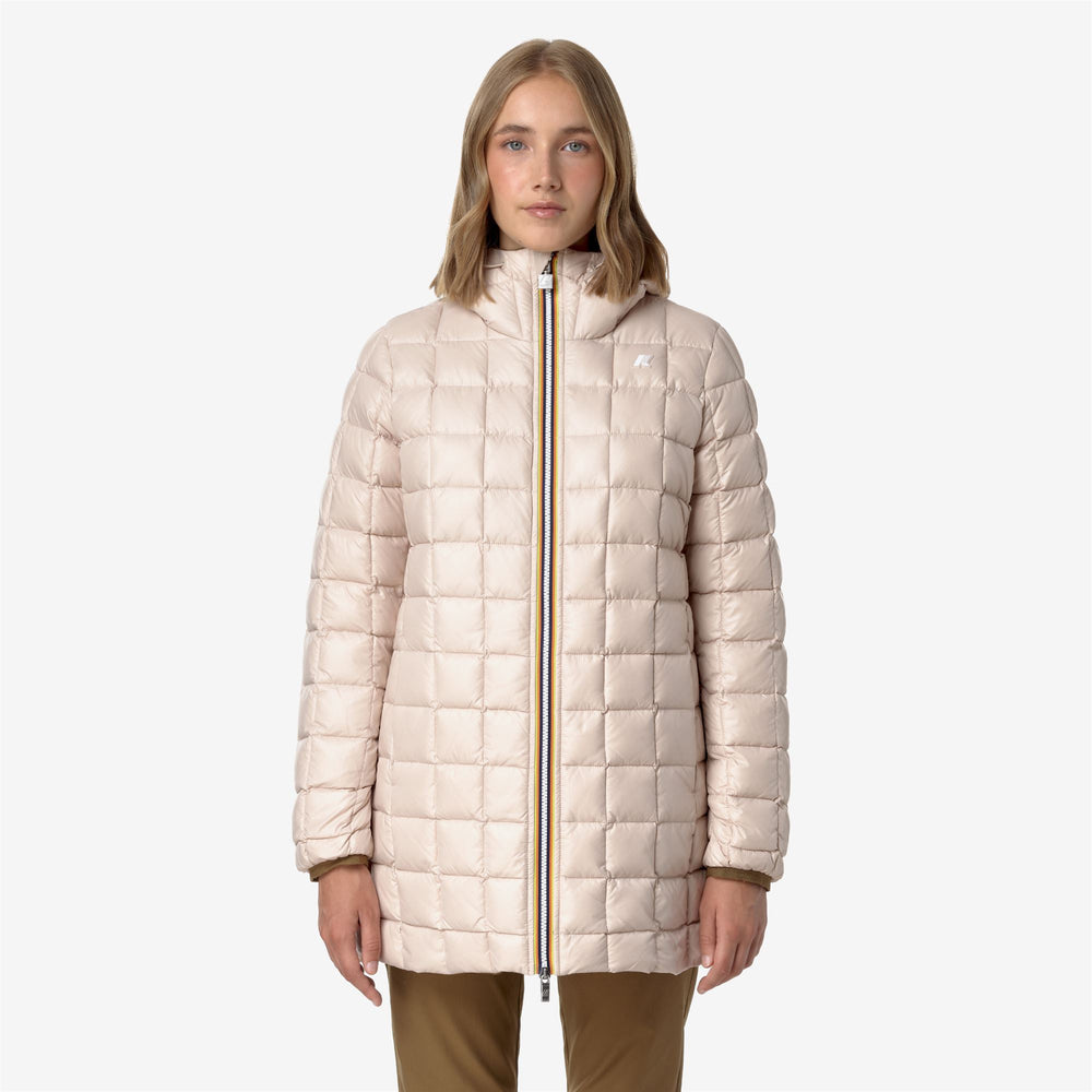 Brown Pink Women's Reversible Cold Weather Jacket with Down Insulation 02
