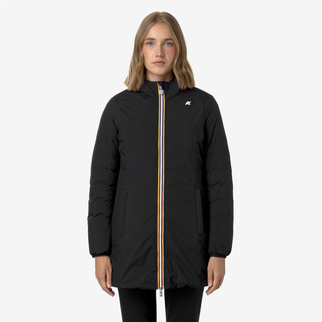 Chaqueta de invierno reversible para mujer Black Pink con aislamiento de plumas 01