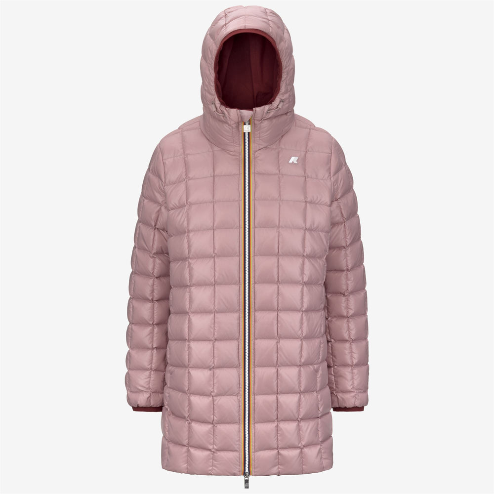 Chaqueta térmica reversible de longitud media para mujer, color rojo 02