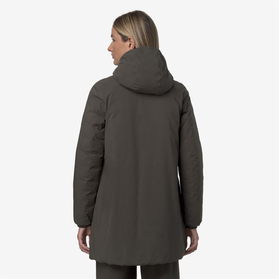 Chaqueta reversible aislante de media altura para mujer color oliva negro main