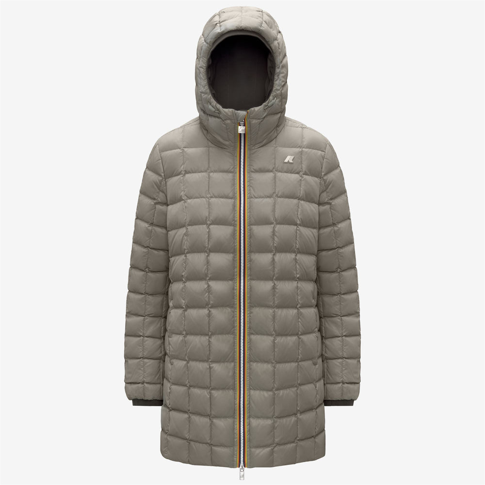 Chaqueta reversible aislante de media altura para mujer color oliva negro 02