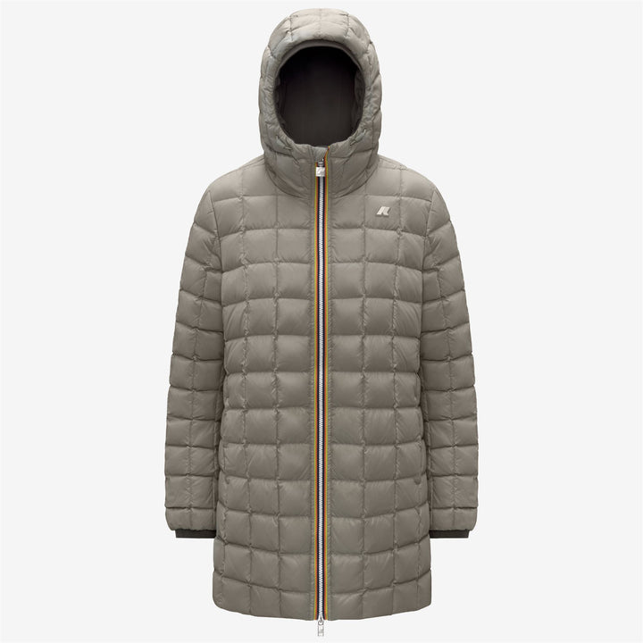 Chaqueta reversible aislante de media altura para mujer color oliva negro 2