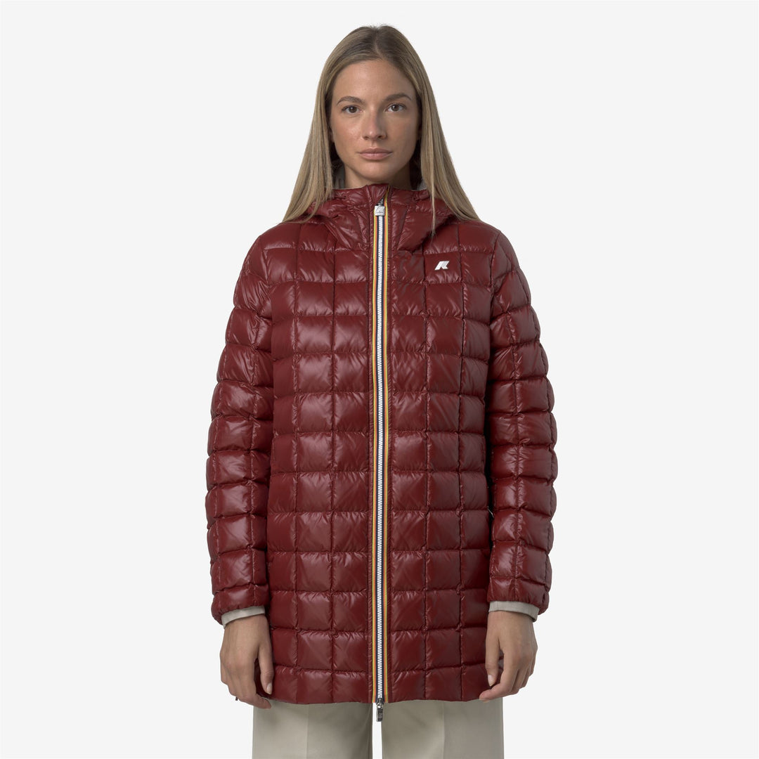 Giacca isolante reversibile di media lunghezza da donna beige main