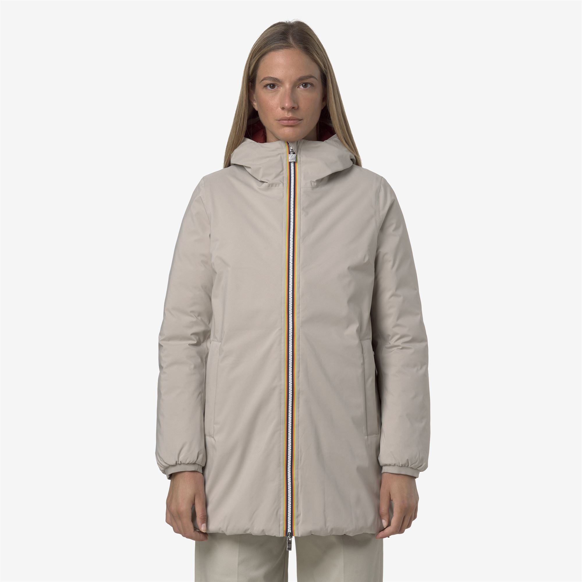 Jackets_WOMAN_SOPHIE ST THERMO DOUBLE_Mid_Beige Cashmere - Red Syrah - Commercial 4