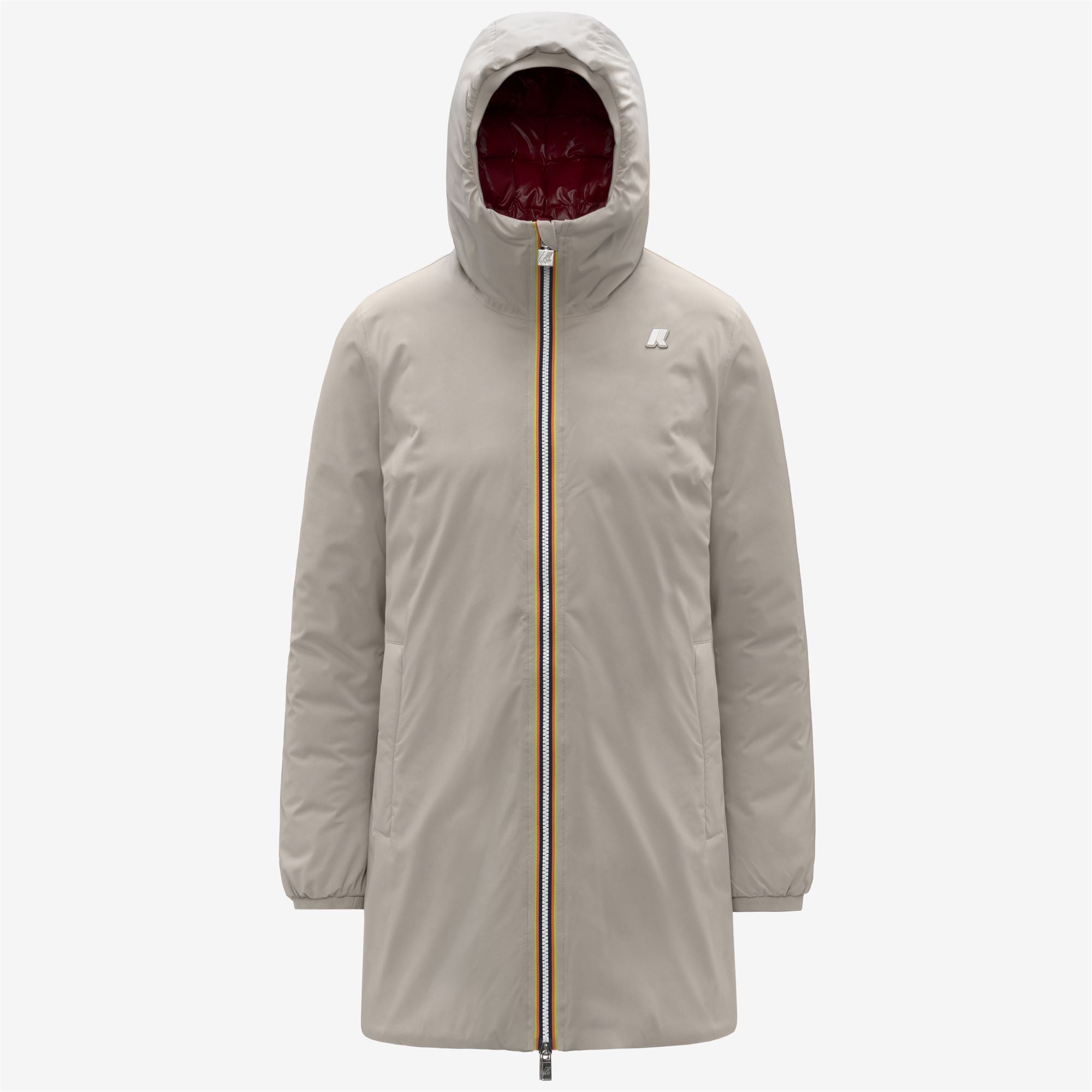 Jackets_WOMAN_SOPHIE ST THERMO DOUBLE_Mid_Beige Cashmere - Red Syrah - Commercial 1