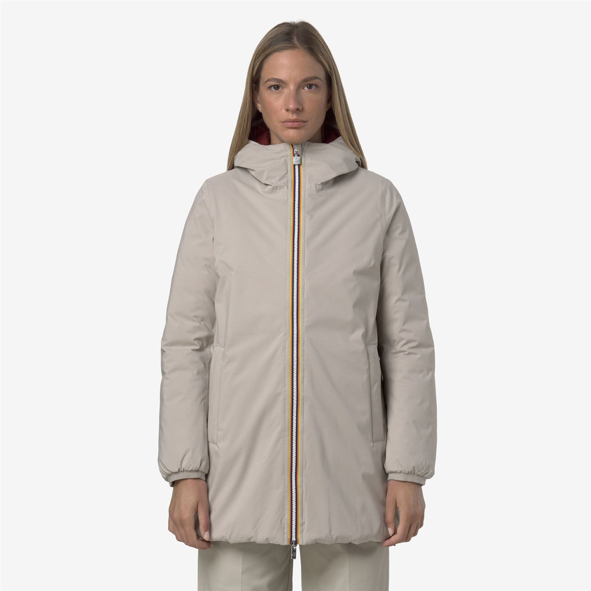 Jackets_WOMAN_SOPHIE ST THERMO DOUBLE_Mid_Beige Cashmere - Red Syrah - Commercial 4
