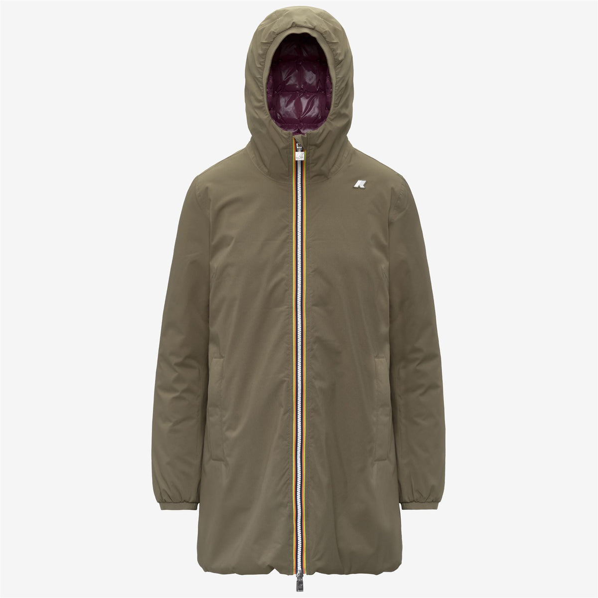 Jackets_Woman_SOPHIE ST THERMO DOUBLE_Mid_Green Army - Violet Mauve Wine - Commercial 1