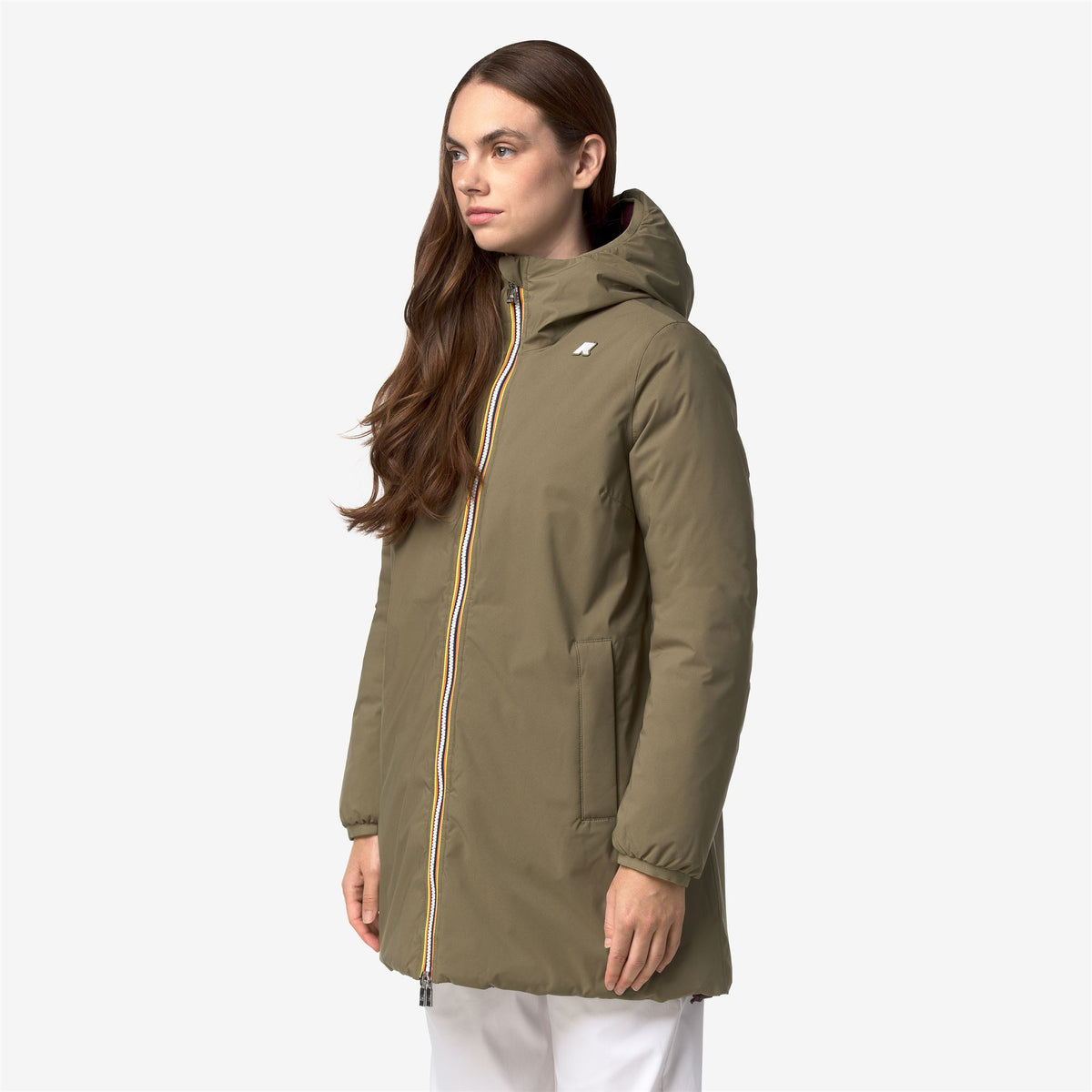 Jackets_Woman_SOPHIE ST THERMO DOUBLE_Mid_Green Army - Violet Mauve Wine - Commercial 5