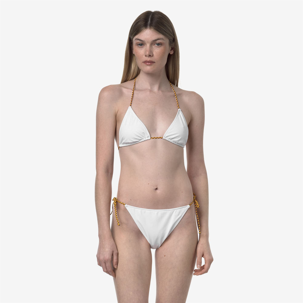 White Grey Women's Quick-Dry Bikini with Braided Ties 02