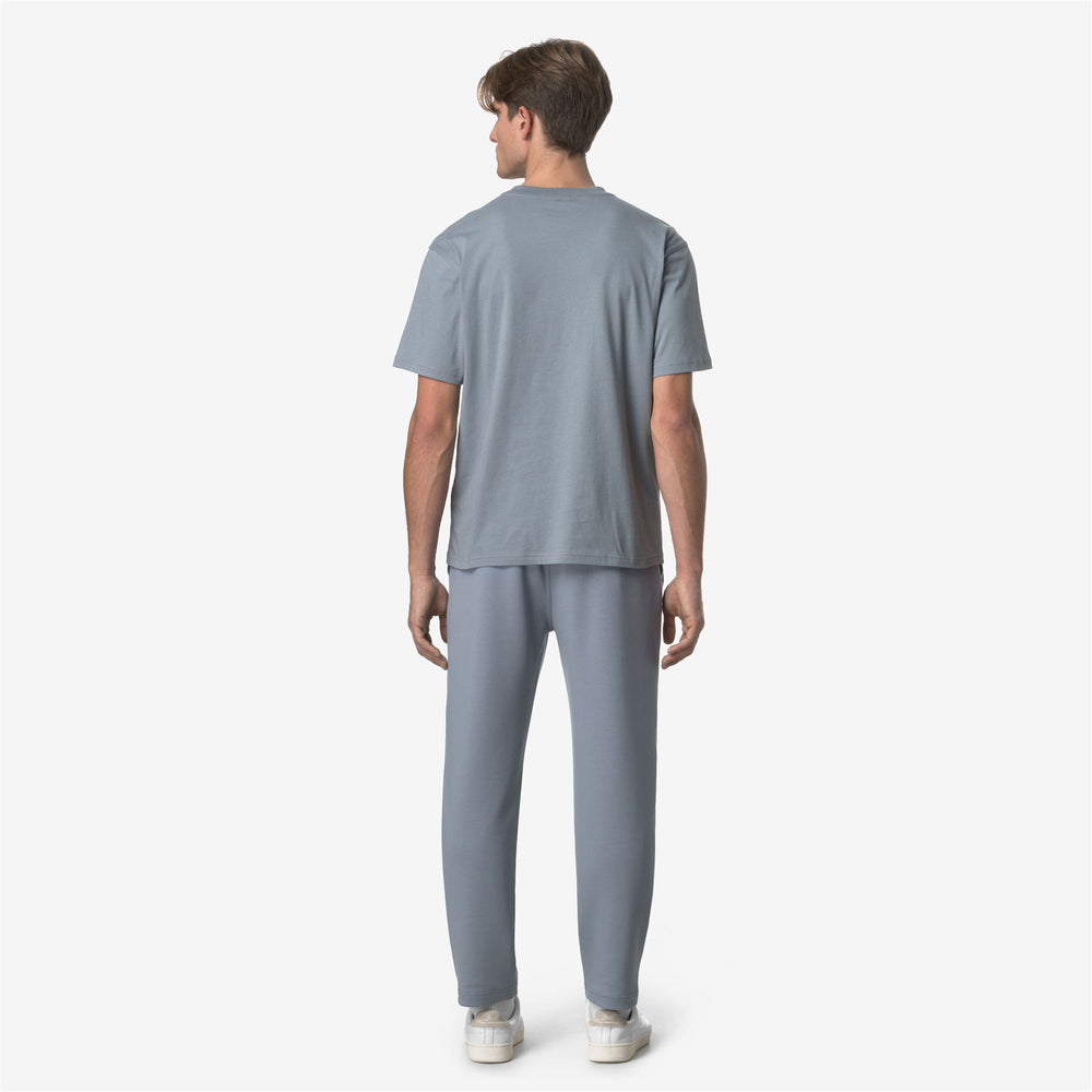 Grey Blue Men's Sporty Jogging Pants with Elastic Waistband 02