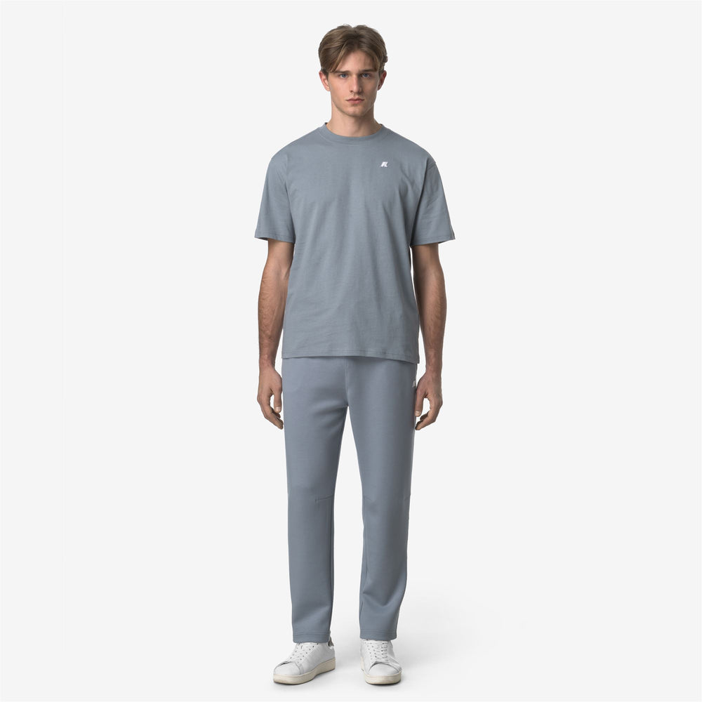 Grey Blue Men's Sporty Jogging Pants with Elastic Waistband 02