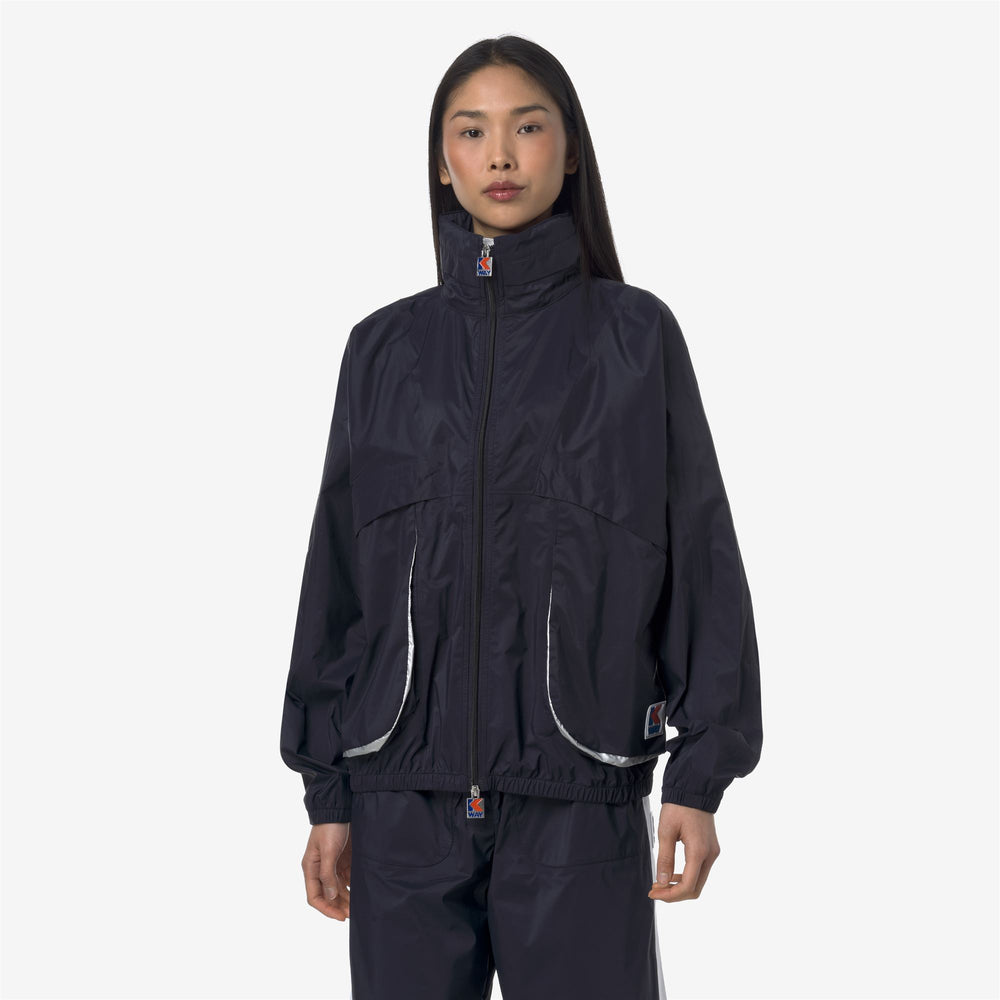 Blue Unisex Short Sport Jacket with Concealed Hood 02