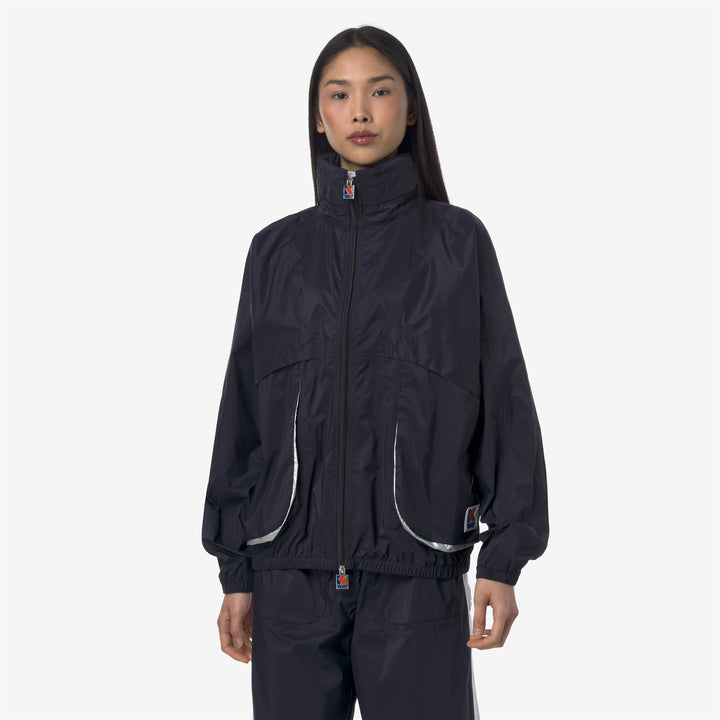 Blue Unisex Short Sport Jacket with Concealed Hood 3