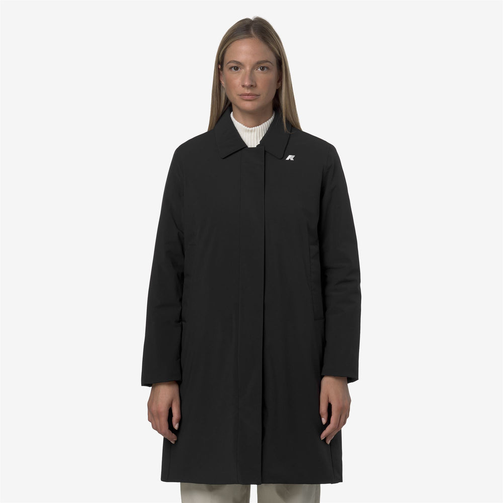 Black Women's Long Waterproof Jacket with Hood 02