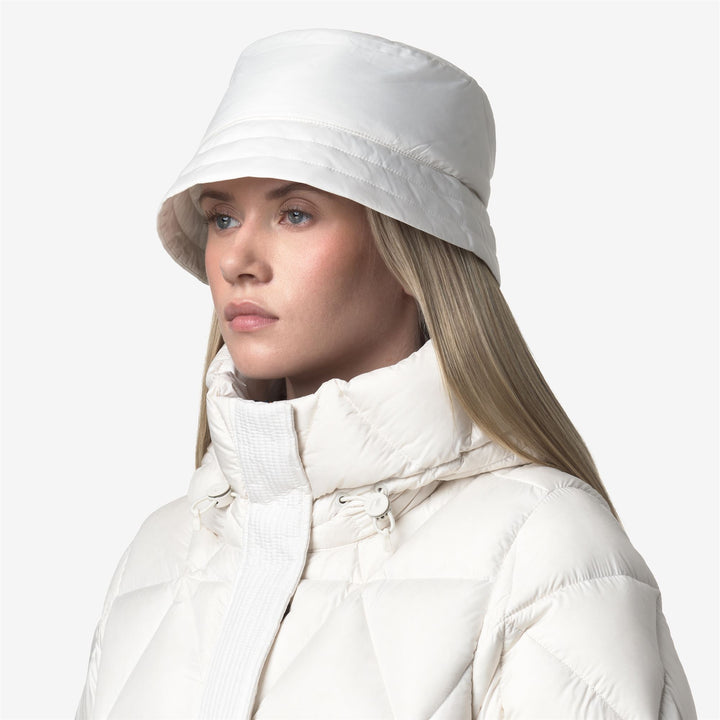 Cappello da pescatore idrorepellente da donna bianco con imbottitura sintetica 2