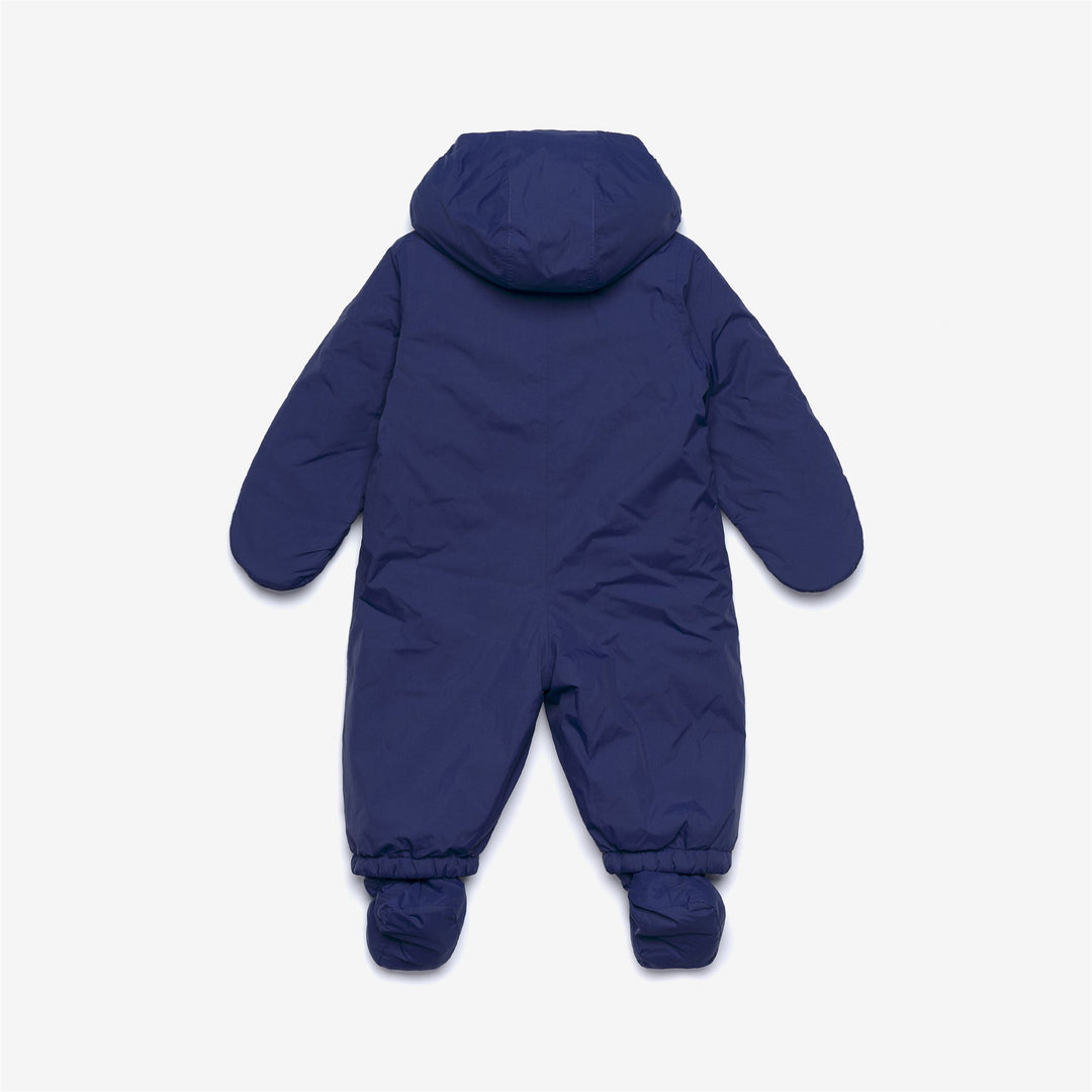 Chándal impermeable para niños azul profundo con acolchado y capucha main