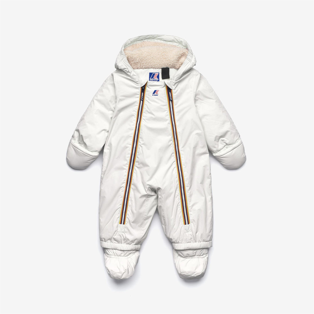 White unisex Kids' Insulated Track Suit with Sherpa Lining 01