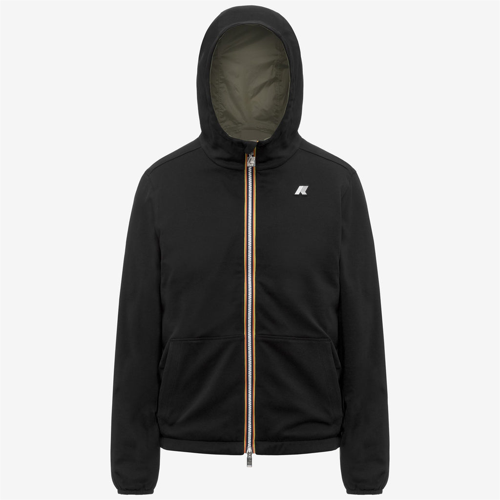 Jackets_Unisex_JAKE DOUBLE INTERLOCK_Short_Black Pure - Green Lichen - Commercial 1