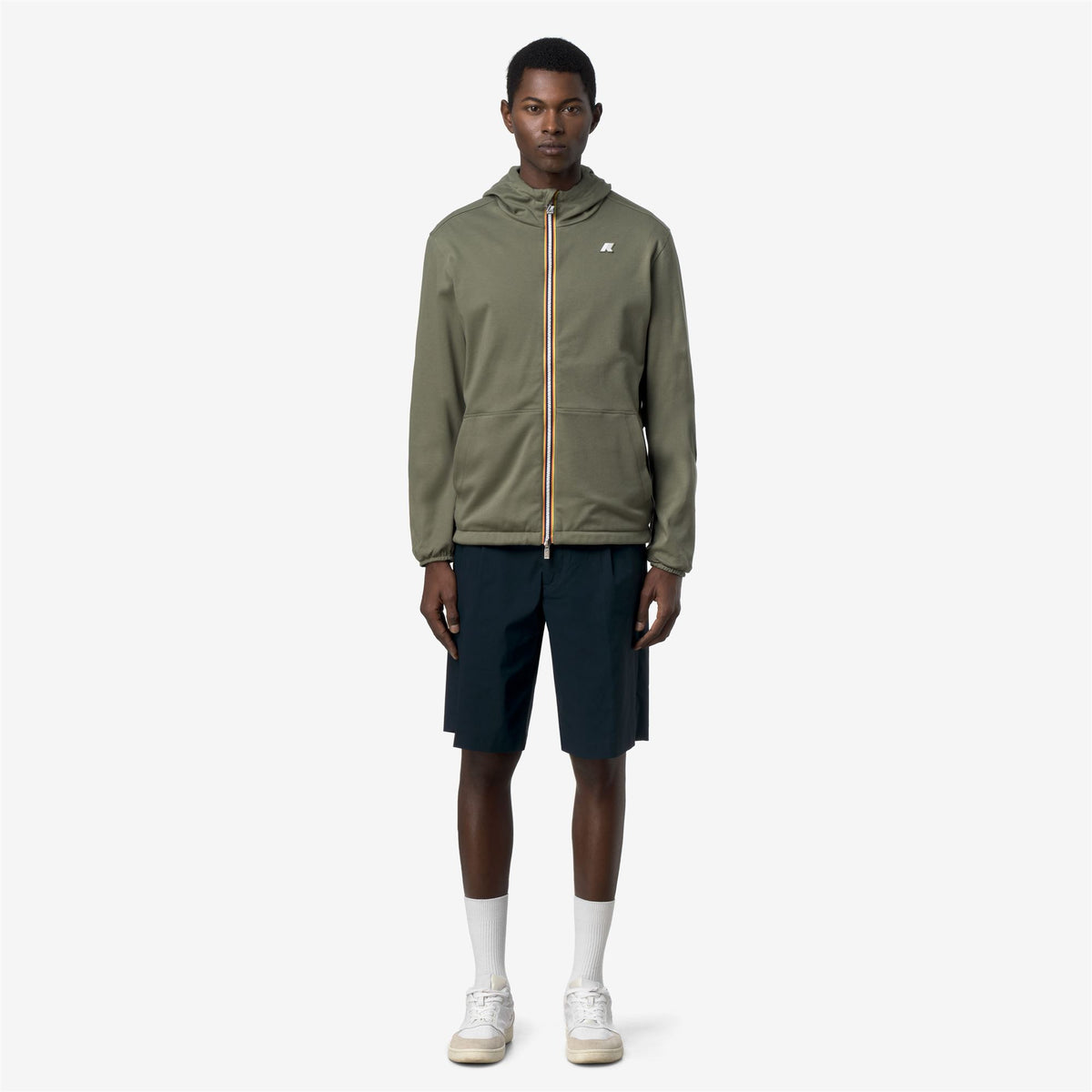 Jackets_Unisex_JAKE DOUBLE INTERLOCK_Short_Green Lichen - Blue Depth - Commercial 4