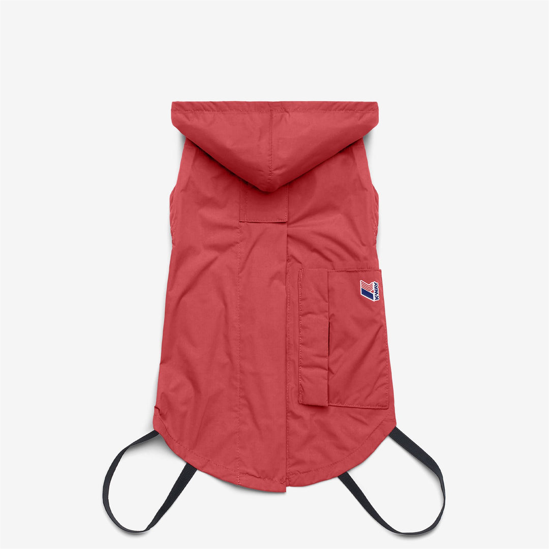 Cappotto impermeabile unisex rosso per cani con cappuccio e design ripiegabile main