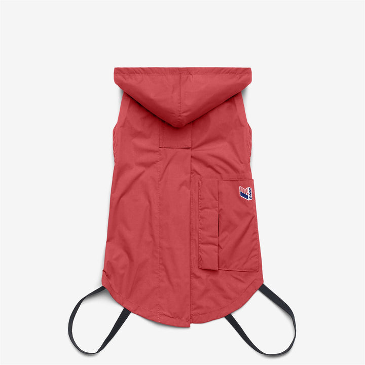 Cappotto impermeabile unisex rosso per cani con cappuccio e design ripiegabile 2