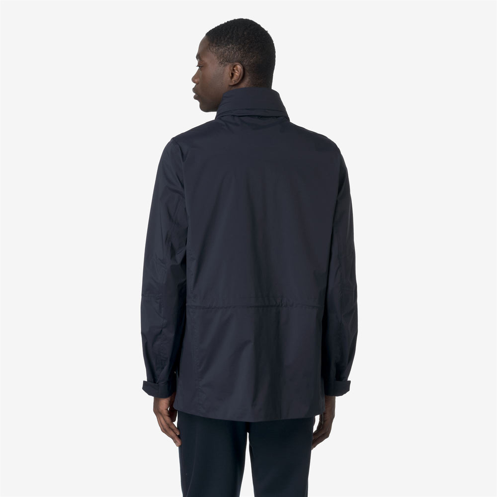 Chaqueta de nylon elástica resistente al clima para hombre azul 02