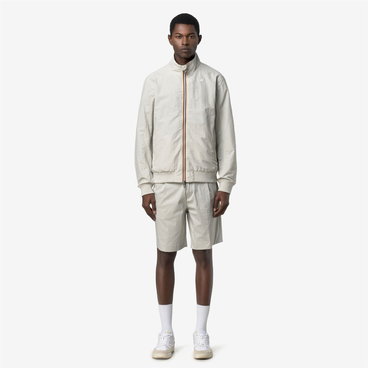 Jackets_Man_ARSENE COTTON DOUBLE_Short_BEIGE LT - Green Lichen - Commercial 4