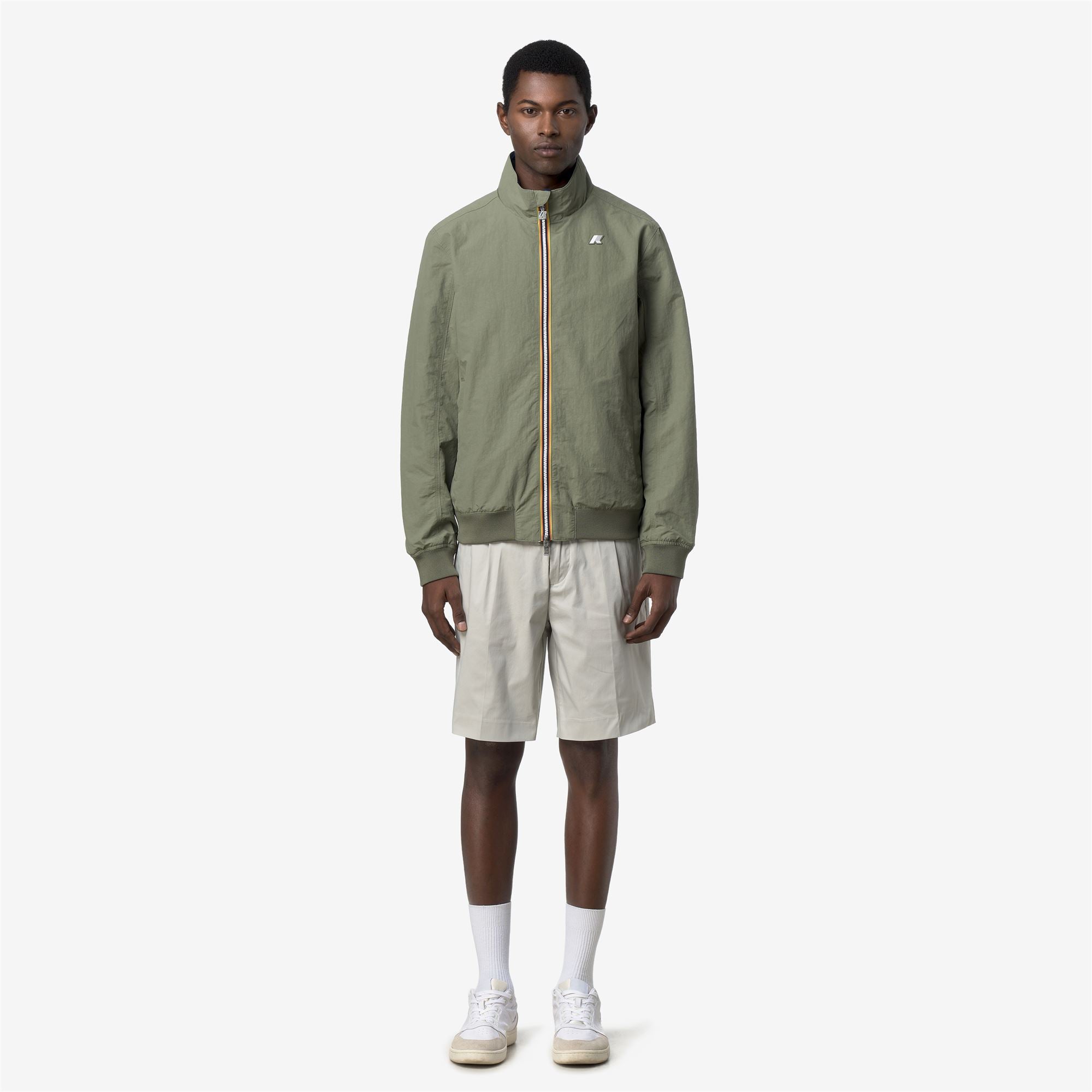 Jackets_Man_ARSENE COTTON DOUBLE_Short_Green Lichen - Blue Insignia - Commercial 4