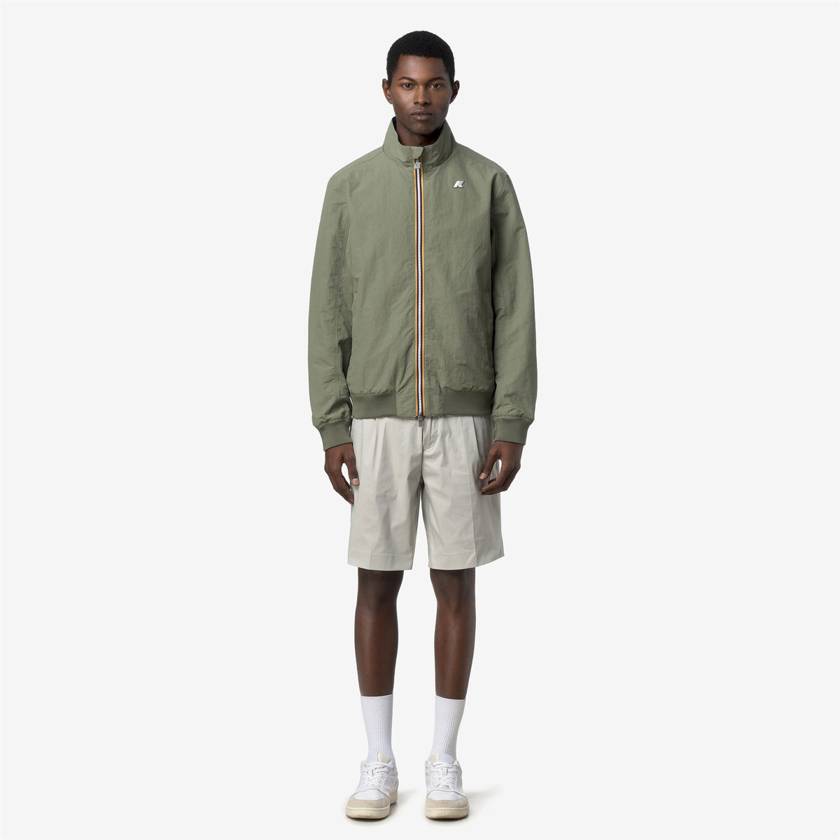 Jackets_Man_ARSENE COTTON DOUBLE_Short_Green Lichen - Blue Insignia - Commercial 4