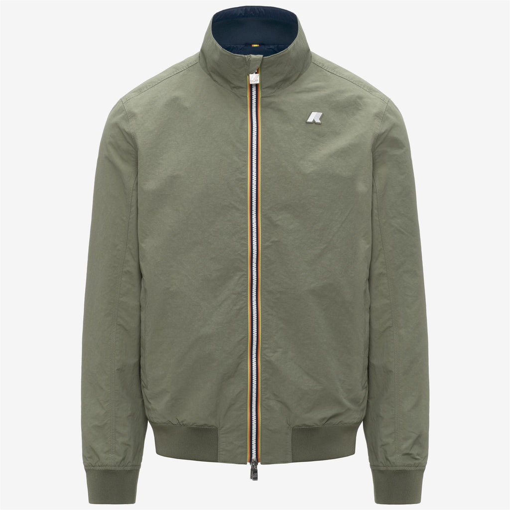 Jackets_Man_ARSENE COTTON DOUBLE_Short_Green Lichen - Blue Insignia - Commercial 1