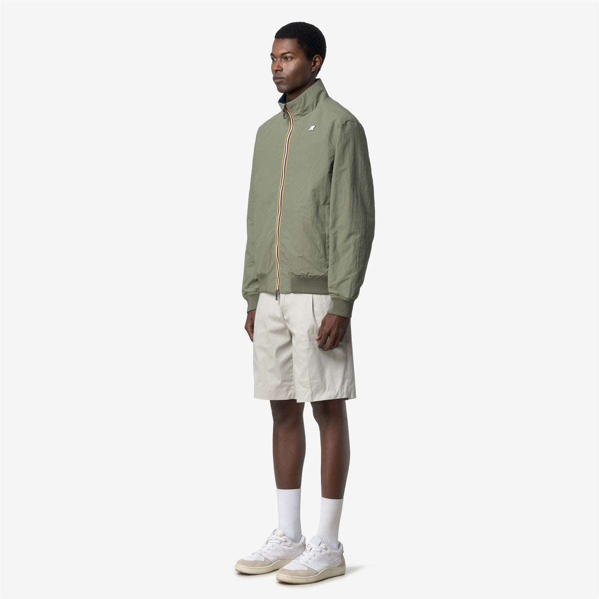 Jackets_Man_ARSENE COTTON DOUBLE_Short_Green Lichen - Blue Insignia - Commercial 5
