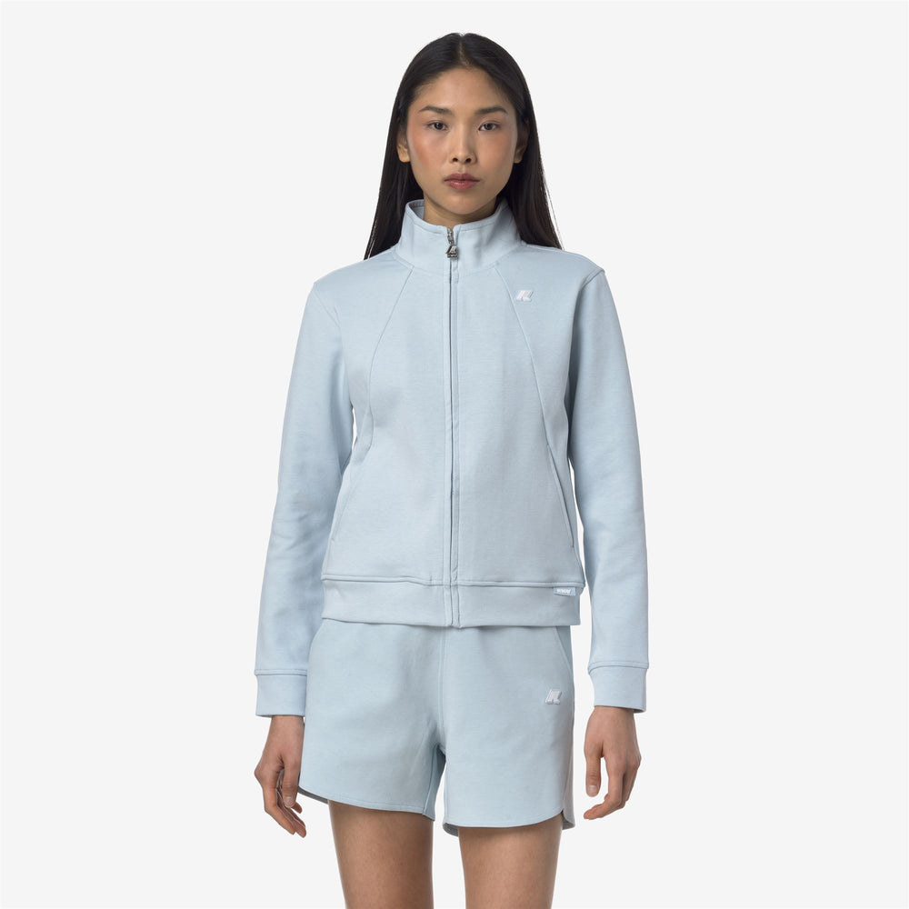 Baby Blue Women's Fleece Jacket for Athleisure and Leisure Activities 02